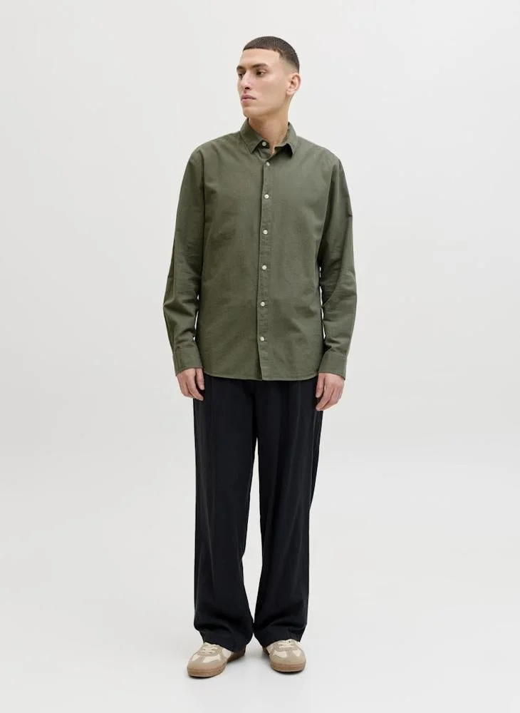 JACK & JONES  Linen Blend Casual Long Sleeve Shirt for Men | Best Price UAE