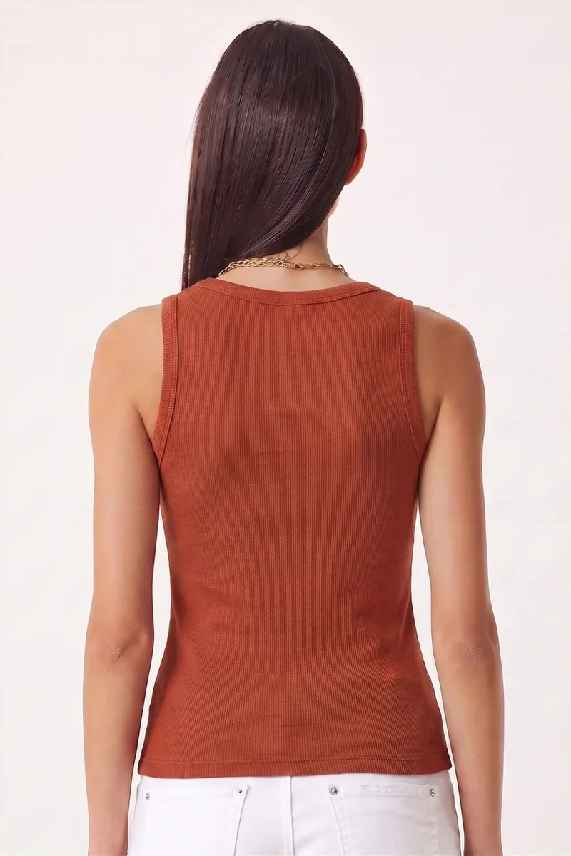 هابينس اسطنبول ISTANBUL Fitted Cotton U Collar Tank Top