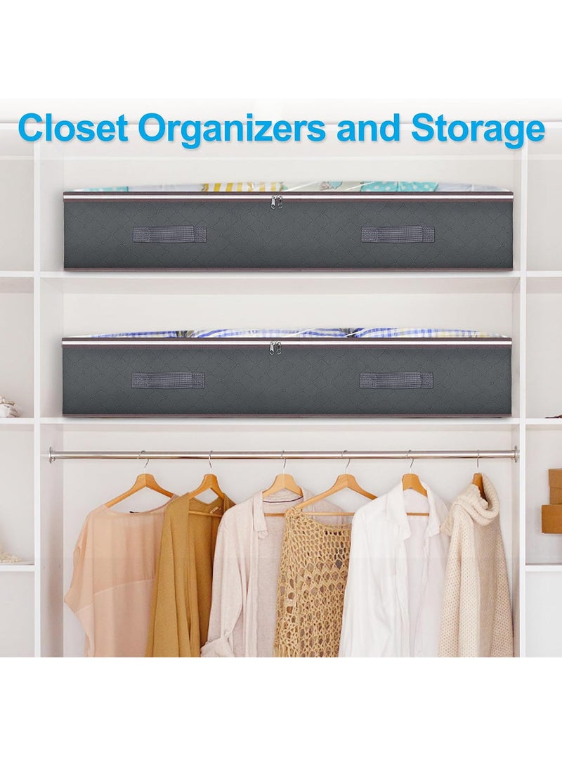 Uwals - 90L Under Bed Storage Containers, Closet Organizers and Storage Bins, Foldable Underbed Storage Bags for Blankets, Towels, Comforter, Sweaters, Linen Sheets, Wrapping Paper - Image 1