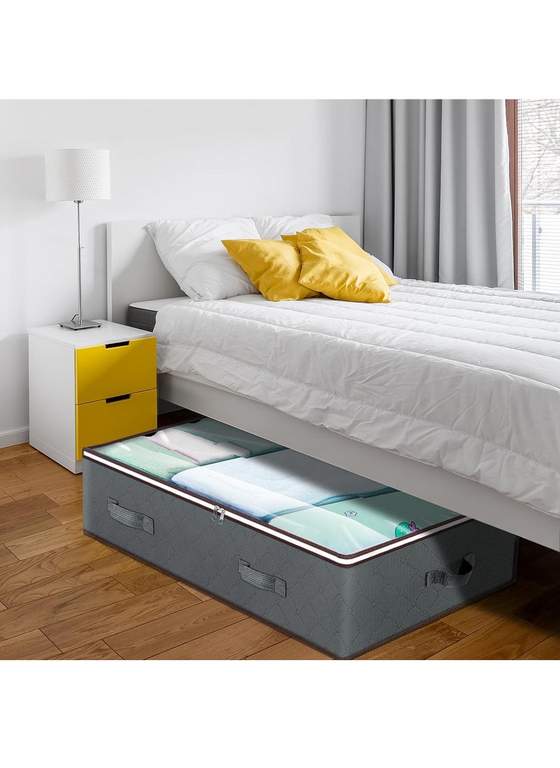 Uwals - 90L Under Bed Storage Containers, Closet Organizers and Storage Bins, Foldable Underbed Storage Bags for Blankets, Towels, Comforter, Sweaters, Linen Sheets, Wrapping Paper - Image 1