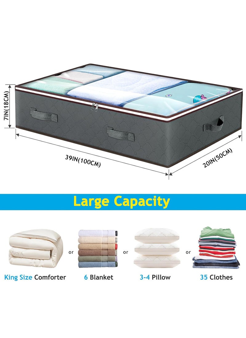 Uwals - 90L Under Bed Storage Containers, Closet Organizers and Storage Bins, Foldable Underbed Storage Bags for Blankets, Towels, Comforter, Sweaters, Linen Sheets, Wrapping Paper - Image 1