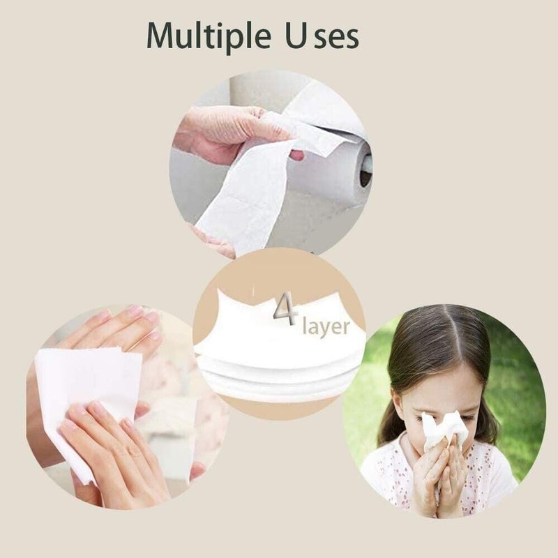 Magic Providers Premium 4 Ply Toilet Paper Roll | Toilet Tissue | Toilet Napkin | Bathroom Tissue Roll, 300 Sheets Each (Pack of 2) | Ultra Soft and Non Stick Material - Image 2