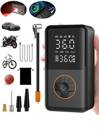 Portable Car Tyre Inflator,Electric Air Compressor,Cordless Tire Inflator with 4000mAh Battery Power Bank/Auto Stop/LED Light/LCD Digital Dual Display,150 PSI Fast Inflation Air Pump for Car,Motorcycle,Bicycle,Ball - pzsku/Z3F9F25E690DDE5D61717Z/45/1749008572/a16724c8-f998-4d96-ab34-c3c48a784215