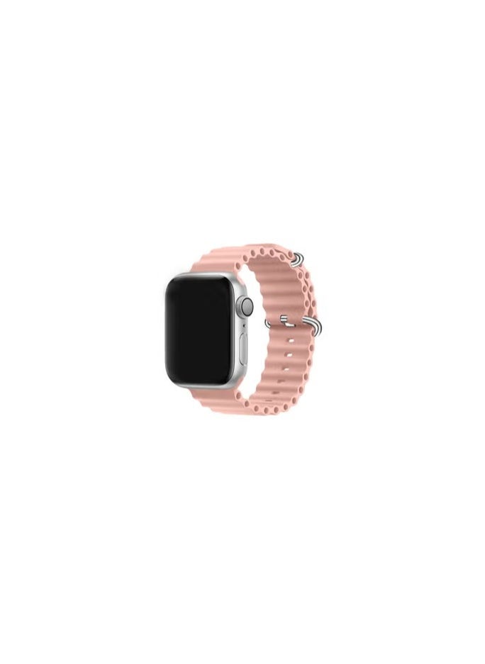 CATANES - Apple Watch Ocean Band 41mm 40mm 38mm Soft Silicone Loop Strap for iWatch Series 8/7/SE/6/5/4/3/2/1 Pink - Image 1