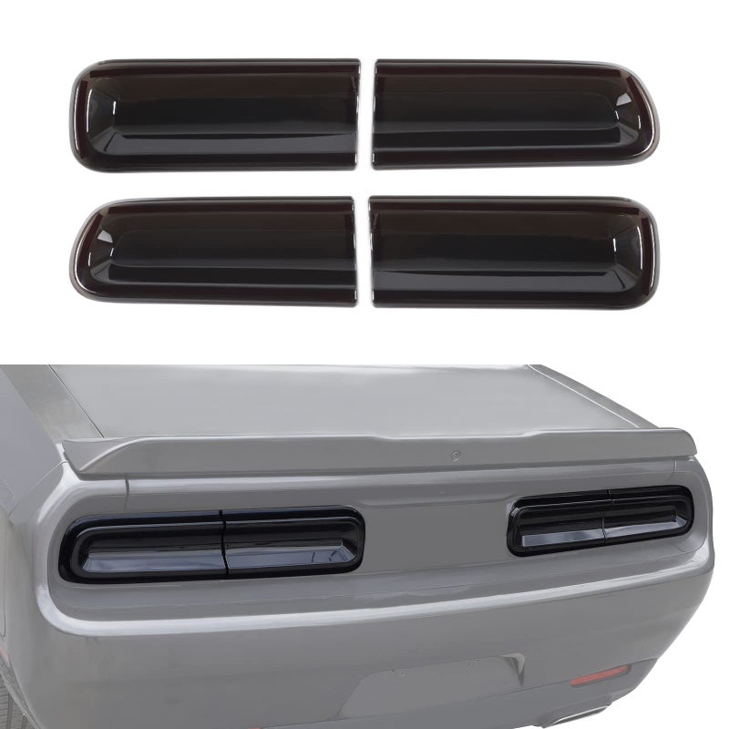 JeCar Smoked Tail Light Covers Rear Light Guards Exterior Accessories Compatible with Dodge Challenger 20152023