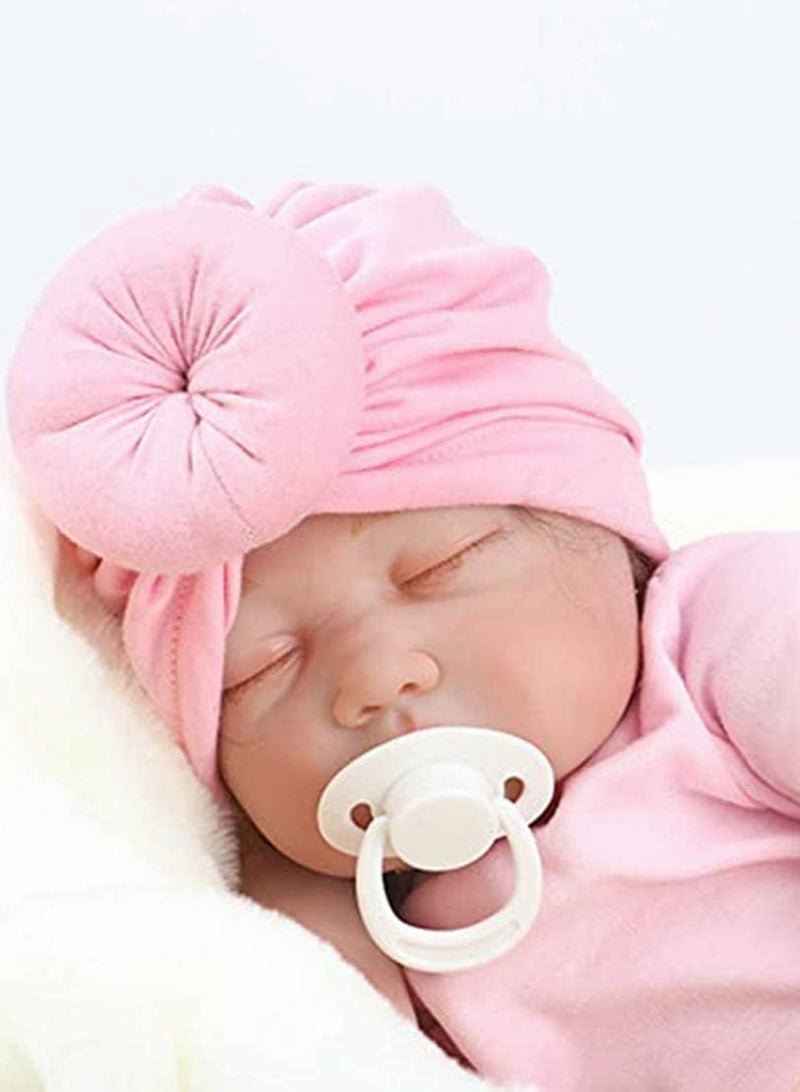 KASTWAVE 5 Pack Headbands Hairbands Baby Turban Knot Hats Newborn Infant Toddler Hospital Hat Cotton Head Wrap - Image 2