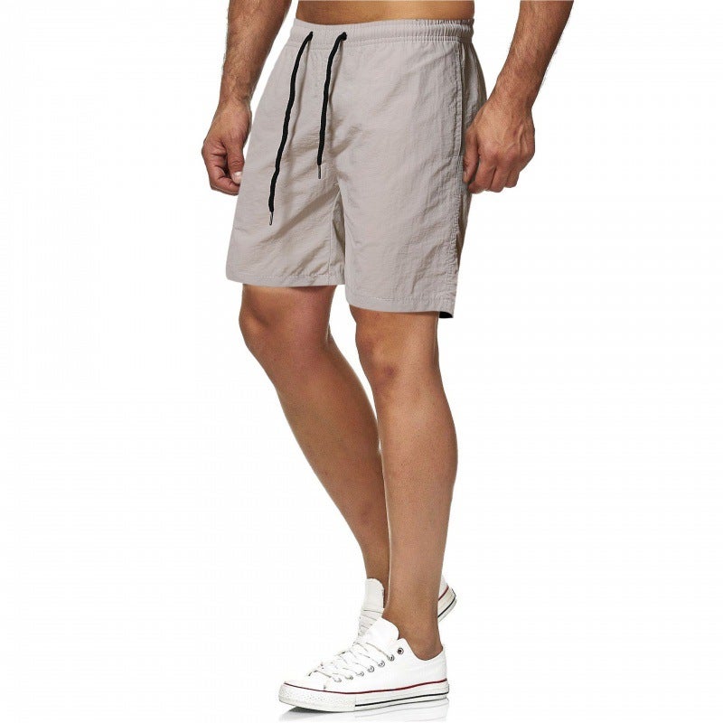 2021 foreign trade mens Joker five-point quick-drying solid color beach pants mens sports fitness shorts K01-special P13 gray 