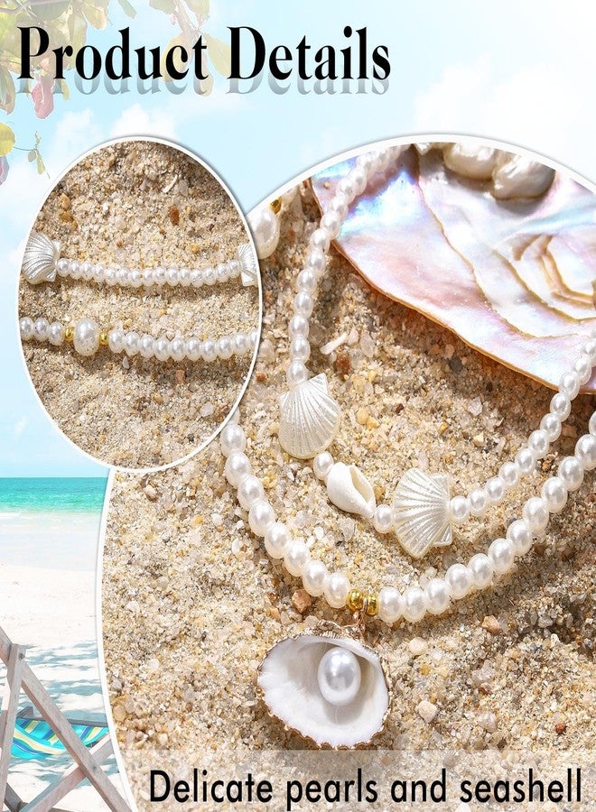 ELABEST Seashell Belly Chain Layered Pearl Shell Waist Chain Mermaid Beach Seashell Stomach Jewelry Chains for Women (Style-A) - Image 4