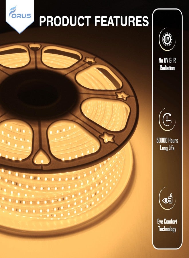 Forus LED Rope Light 40 Meter 1-Year Warranty, Outdoor Waterproof Decorative Cove Lights for Ceiling, Balcony, Home Decor, Interior Decoration, Flexible Profile Light for Diwali, Christmas -Warm White - Image 3