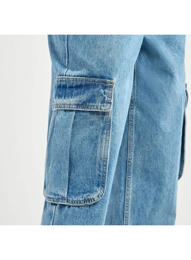 Splash FAV Solid Wide Leg Jeans with Pockets