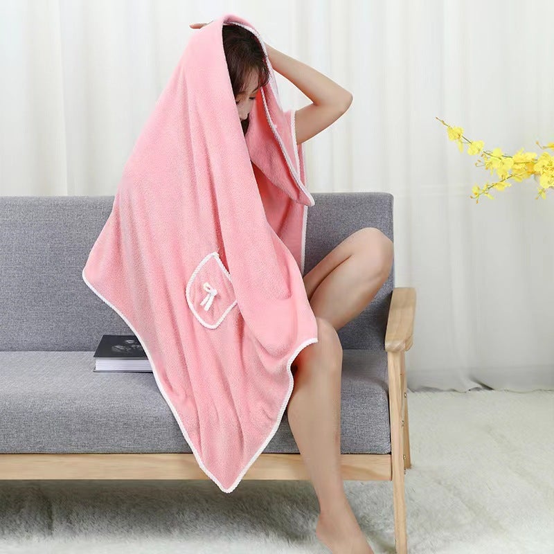 Manufacturer Versatile Bath Skirt Coral Velvet Soft And Absorbent Household Wearable Bath Towel Female Adult Suspender Bath Skirt - Image 1