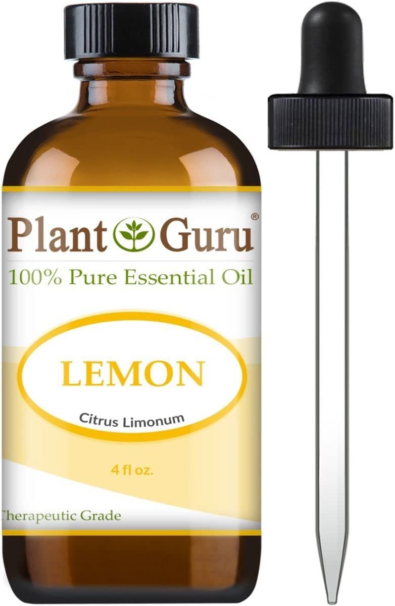 Plant Guru Lemon Essential Oil 4 oz 100% Pure Undiluted Therapeutic Grade Cold Pressed from Fresh Lemon Peel, Great for Aromatherapy Diffuser, Relaxation and Calming, Natural Cleaner - Image 1