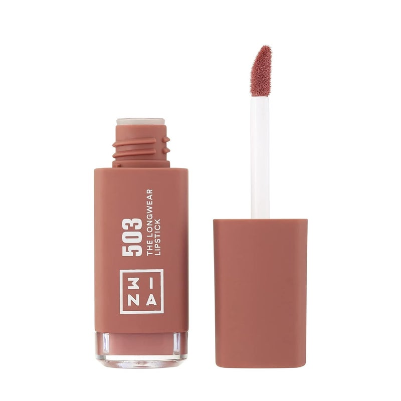 3INA The Longwear Lipstick 503 Nude Color - Long Lasting, Smudge Proof, Matte Lipstick for Women - Vegan, Cruelty Free Liquid Formula - Fast Drying, Waterproof, Moisturizing, Hydrating - 0.22 oz