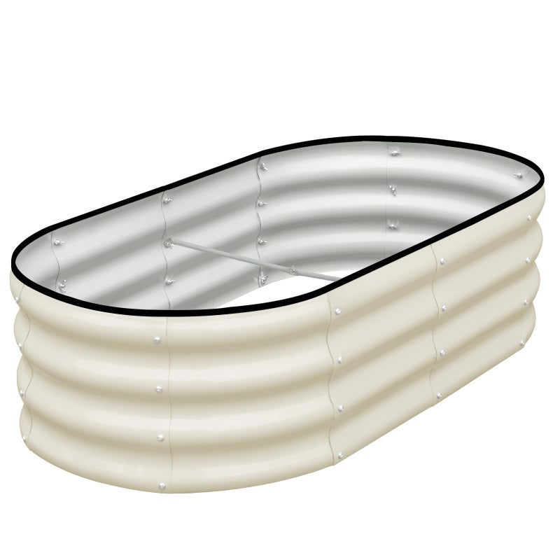 SnugNiture Galvanized Raised Garden Bed, 4x2x1ft Oval Metal Planter Box for Planting Outdoor Plants Vegetables - Image 1