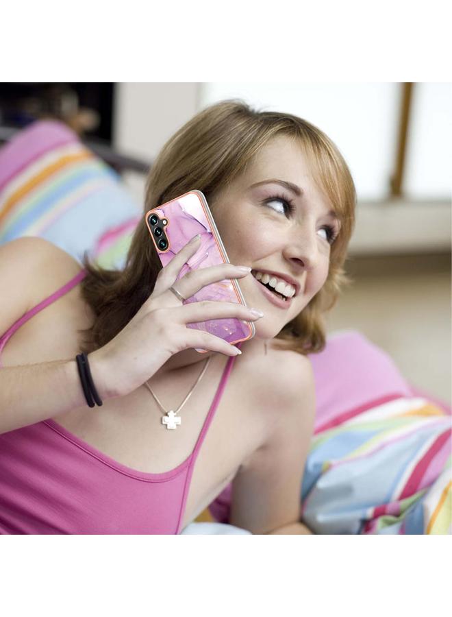 اس-توب جراب لهاتف Samsung Galaxy A54 5G مصنوع من مادة TPU IMD مطلية بالرخام الكهربائي - Image 5