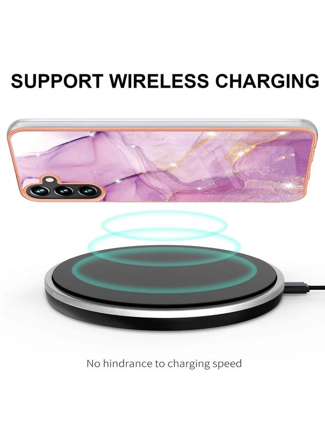 اس-توب جراب لهاتف Samsung Galaxy A54 5G مصنوع من مادة TPU IMD مطلية بالرخام الكهربائي - Image 3