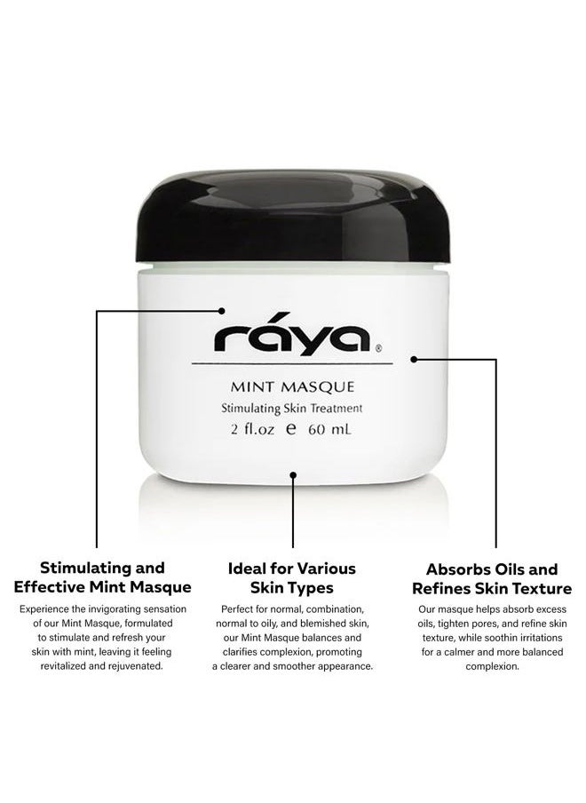 Raya - Mint Masque (603) | Cooling and Refreshing Facial Treatment Mask Combination for Oily and Break-Out Prone Skin, Moisturizing,Tightening Pores, Refining Complexion, Paraben-free - 60ml - Image 1