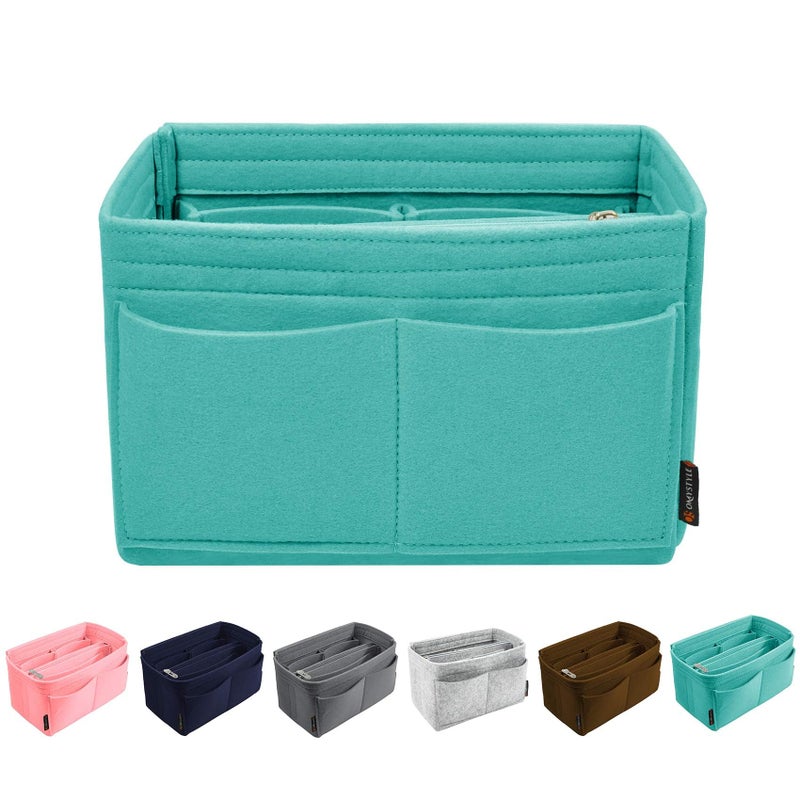 OMYSTYLE Cyan Organizer Insert, Felt Tote Bag Organizer Insert with 5 Sizes, Handbag Dividers for Inside Purse, Compatible with Longchamp, Neverful, Speedy and More - Image 1