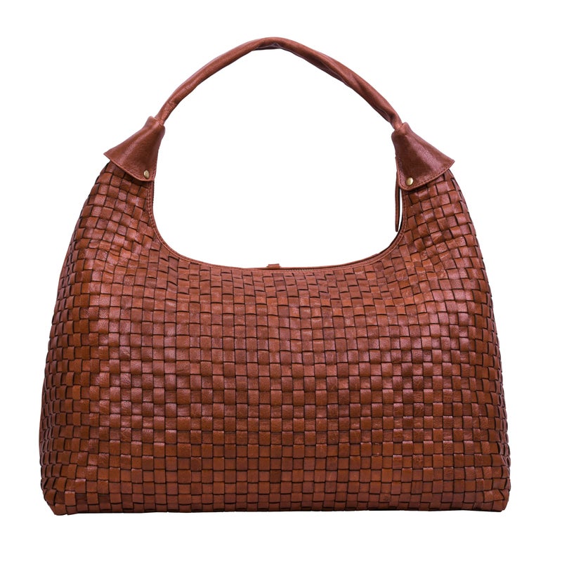 ANTONIO VALERIA Addison Braided Redwood Leather Tote Bag for Women - Image 2