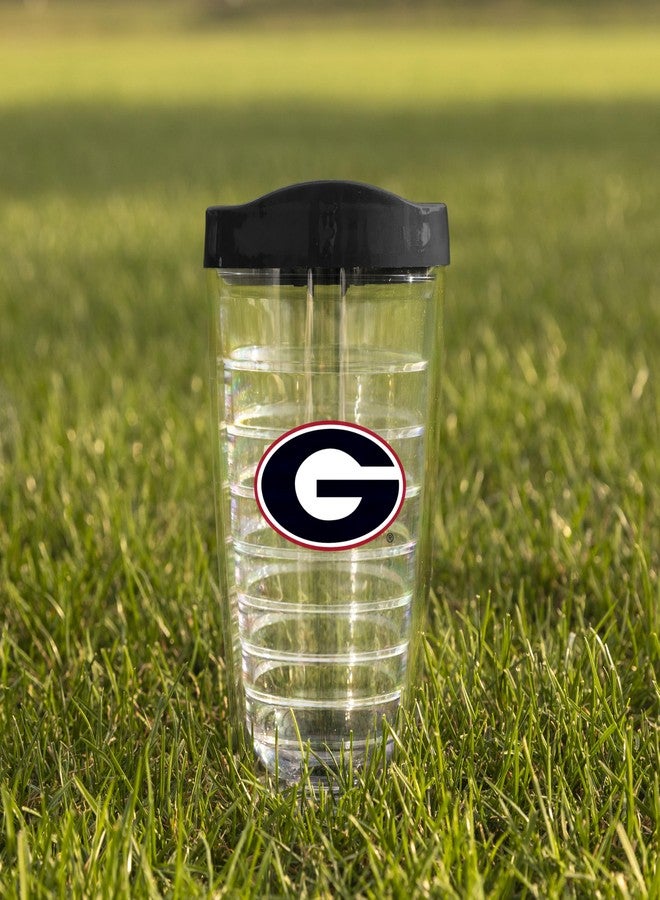 Logo Brands NCAA Georgia Bulldogs 16 oz Double Wall Clear Tumbler – Team Color Slider Lid | Fits Most Cup Holders |Made In The USA | Spill-Resistant Lid | BPA Free - Image 3