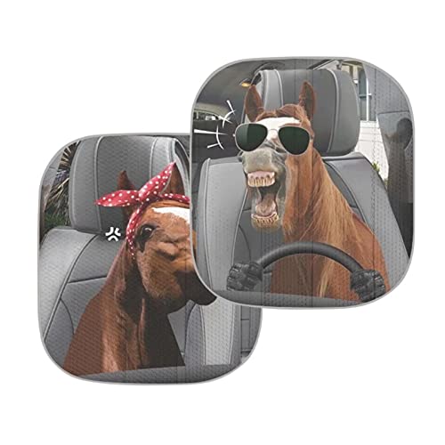 AFPANQZ Funny Horse Car Windshield Sun Shades Foldable Sun Visor Car Front Rear Window Cover Sunshade UV Protector Sunshade Universal Fit Sun Blocks Sunshades for Women - Image 4