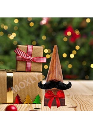 moxly moxly Wood Spectacle Holder Eye Glass Stand Brown Handmade Wooden Nose Shaped Spectacle Specs Eyeglass Holder Stand with Moustache  - Image 3