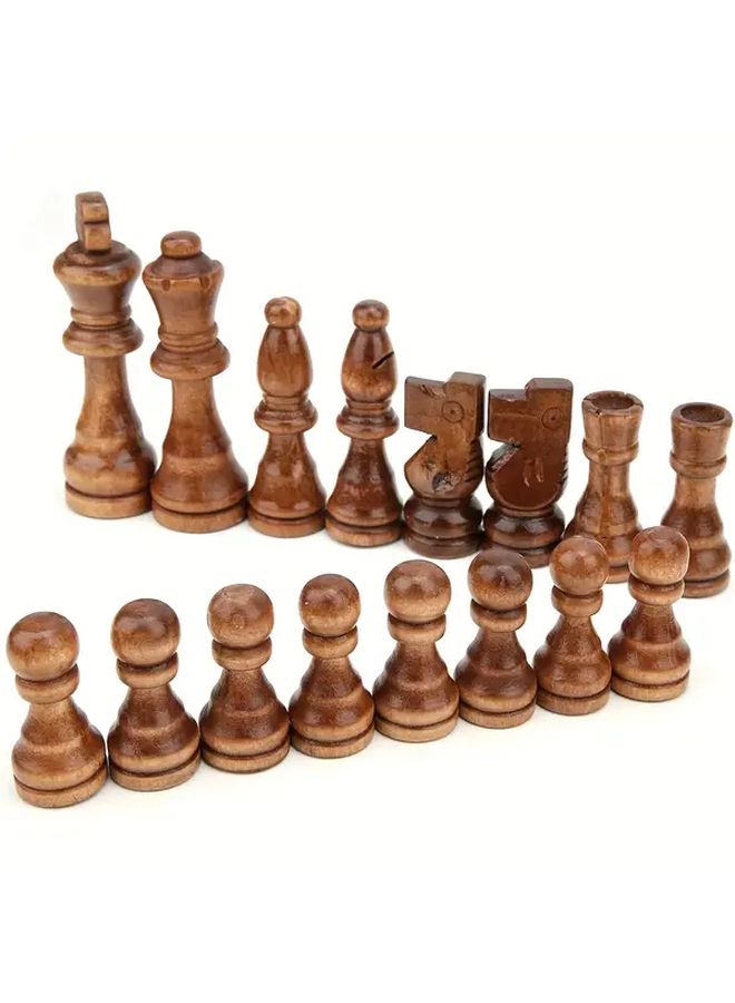 32 Handcrafted Wood Chess Pieces Set 3in King for Adults and Kids - Image 3