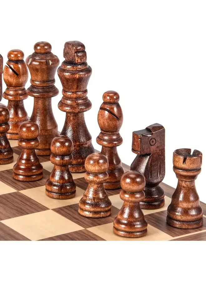 32 Handcrafted Wood Chess Pieces Set 3in King for Adults and Kids - Image 4
