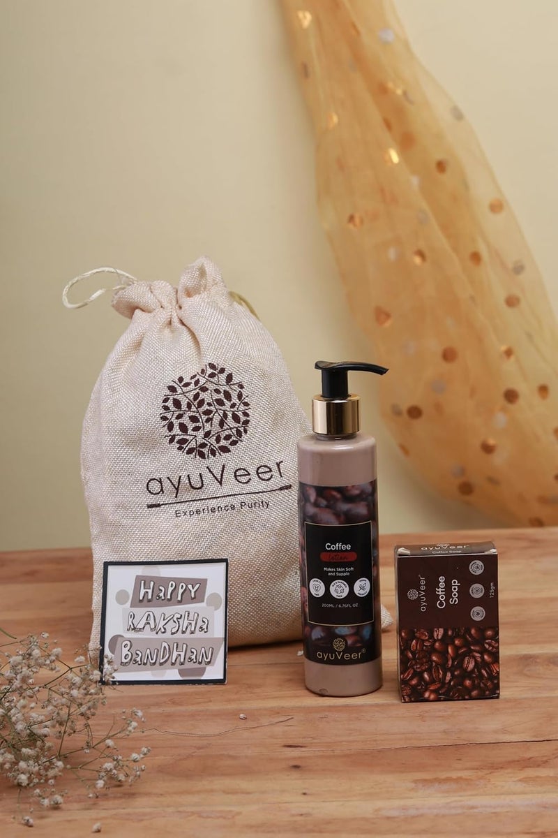 Ayuveer Coffee Soap And Rejuvenates And Nourishes Skin 100 Natural Coffee Moisturising Lotion For All Skin Type Gives NonGreasy Glowing Skin For Men Women - Image 1
