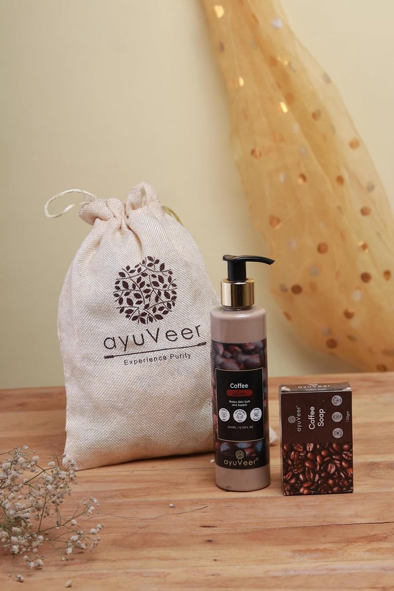 Ayuveer Coffee Soap And Rejuvenates And Nourishes Skin 100 Natural Coffee Moisturising Lotion For All Skin Type Gives NonGreasy Glowing Skin For Men Women - Image 2