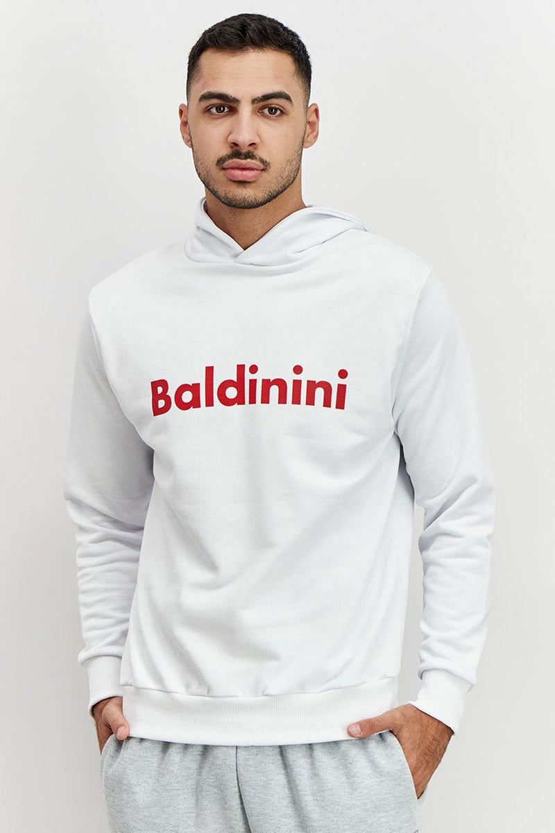 Baldinini Men Hooded Long Sleeve Sweatshirt, White - Image 1