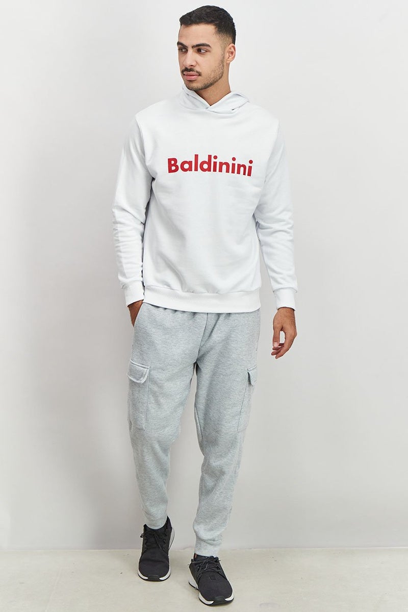 Baldinini Men Hooded Long Sleeve Sweatshirt, White - Image 2