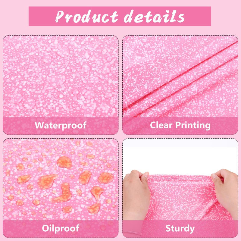 Kesfey 3 Packs Ombre Pink Tablecloth 54 x 108 Inch Gradient Pastel Pink Table Cloths Rectangle Disposable Plastic Light Pink Sprinkle Glitter Table Covers for Birthday Baby Shower Party Decorations - Image 5