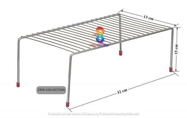 CR18 COLLECTION Stainless Steel Big Size Cup Stand Coffee and Tea Mug Holder 12 Cup Holder and 1pcs Kitchen Dish Rack Storage Shelves for Kitchen Combo Silver - Image 5