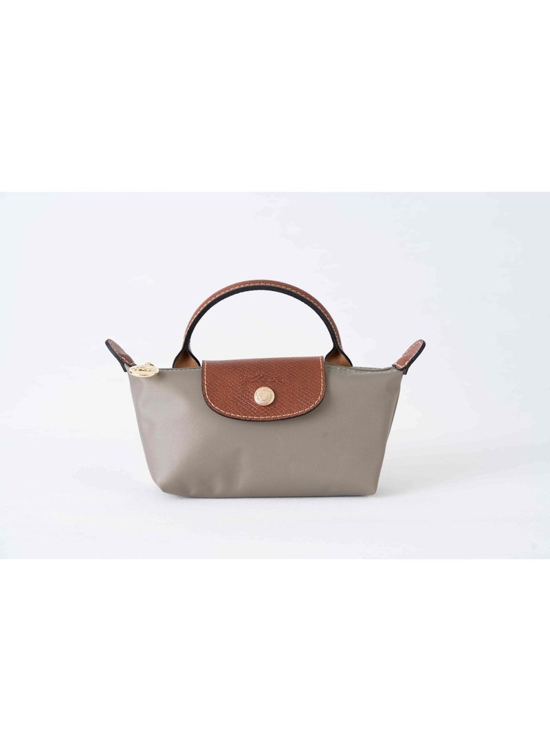 Longchamp French Longchamp Women's  fashion versatile mini makeup bag handbag shoulder bag handheld small bag Mini Classic Grey - Image 3