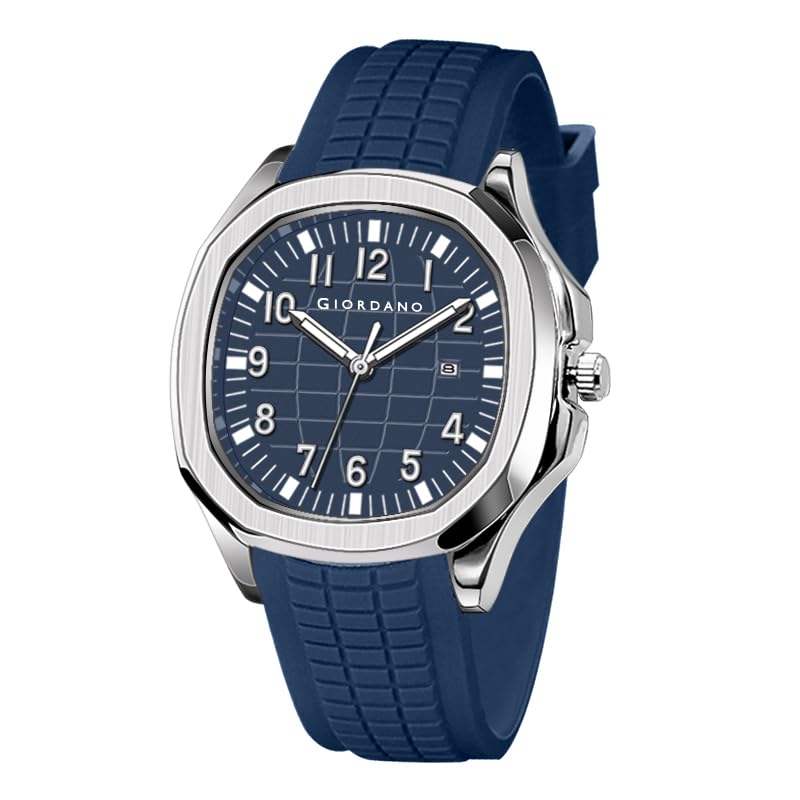 Giordano Modern Analog Watch with Textured dial and Sleek Silicon Strap for Men - GZ-50118 - Image 1