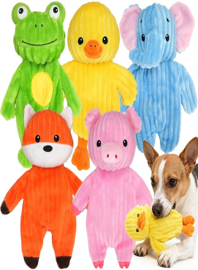 Prime Pets Dog Toys, 5 Pack, Plush Dog Squeaky Toys, No Stuffing Bodies, Crinkle Animals Pet Toy for Small Medium Large Dogs, Puppy Chew Toy to Keep Them Busy - Image 1