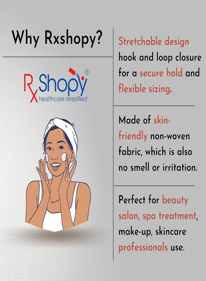 RXSHOPY® Disposable Unisex Spa Facial Headbands for Beauty Professionals, Makeup, Salons, Spas and Parlors, Free Size (Pack of 50) - Image 2