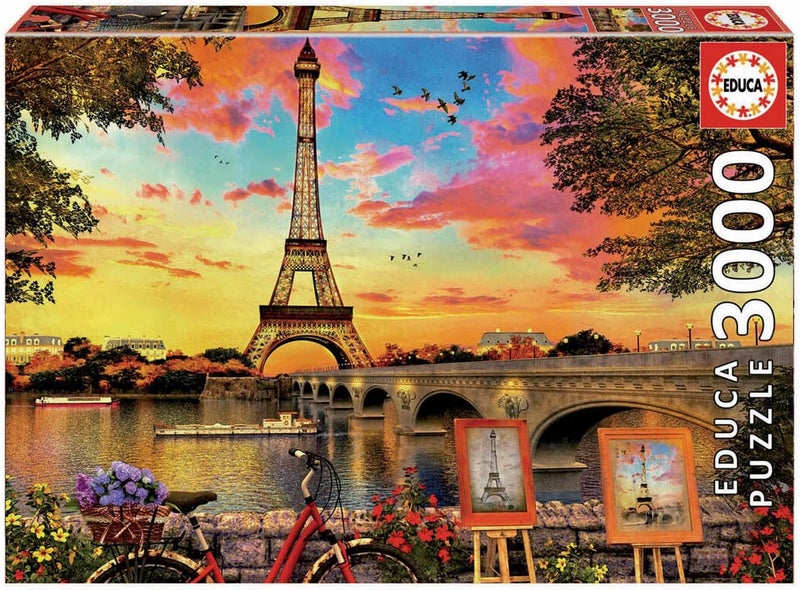 EDUCA - Sonnenuntergang - Sunset in Paris 3000 Jigsaw Puzzle (17675) - Image 1
