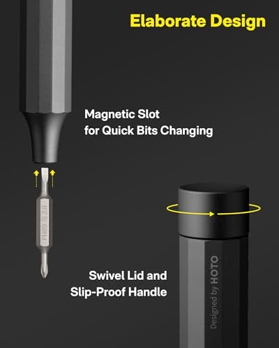 HOTO 24 in 1 Multi Bit Mini Screwdriver Set Magnetic, Manual Precision Screwdriver Set, EDC Pen Screwdriver for Eyeglasses, Electronics, Watches, Phones, Laptops, Cameras, Slate Grey - Image 4