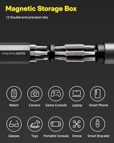 HOTO 24 in 1 Multi Bit Mini Screwdriver Set Magnetic, Manual Precision Screwdriver Set, EDC Pen Screwdriver for Eyeglasses, Electronics, Watches, Phones, Laptops, Cameras, Slate Grey - Image 3
