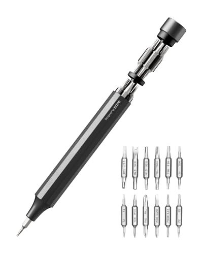 HOTO 24 in 1 Multi Bit Mini Screwdriver Set Magnetic, Manual Precision Screwdriver Set, EDC Pen Screwdriver for Eyeglasses, Electronics, Watches, Phones, Laptops, Cameras, Slate Grey - Image 1