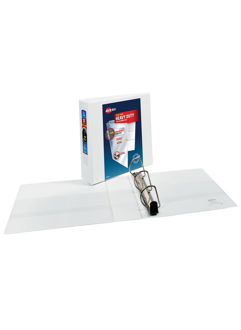 AVERY Avery Heavy-Duty View 3 Ring Binder, 3" One Touch Slant Rings, Holds 8.5" x 11" Paper, 1 White Binder (05604)  - Image 2