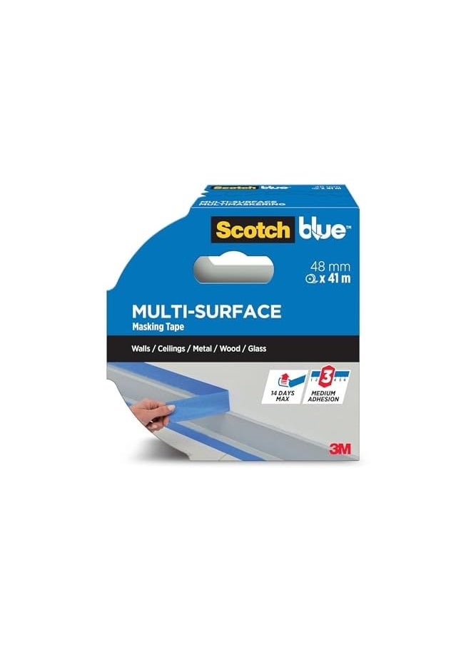 Scotch  Blue Premium Masking Tape 48Mm X 41M Blue Color Masking And Protection High Adhesion Multi Surface For Walls Ceiling Metal Wood Easy To Remove With No Residue 1 Roll/Pack  - Image 2