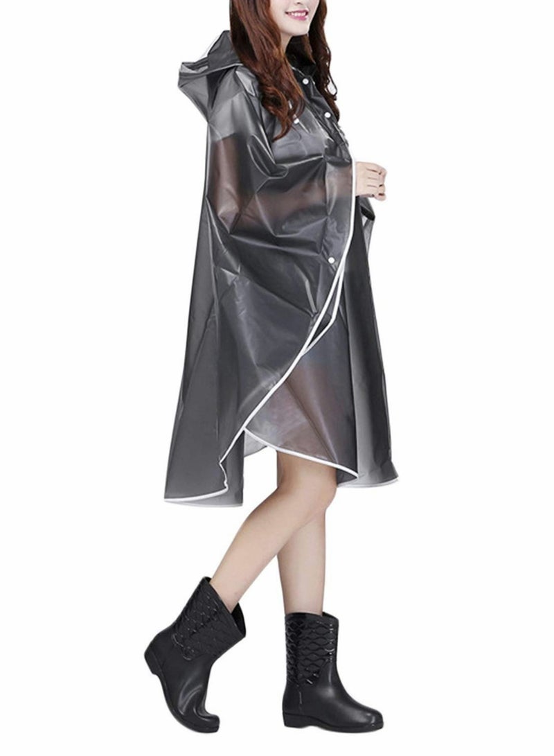 Clear Reusable Rain Poncho for Adults and Women with Hoods and Sleeves Ideal for Travel Festivals and Outdoor Activities - Image 3