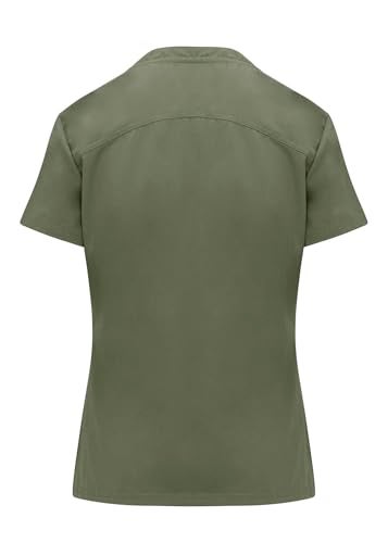 Natural Uniforms Womens Cool Stretch Modern Tuck-In Top Yoga Jogger Scrub Set (Olive, Large) - Image 3