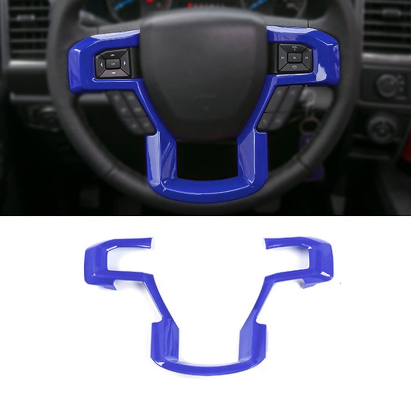 Keptrim for F150 ABS Blue Steering Wheel Cover Trim for 20152020 Ford F150 for 20172022 F250 F350 for 20182021 Ford Expedition