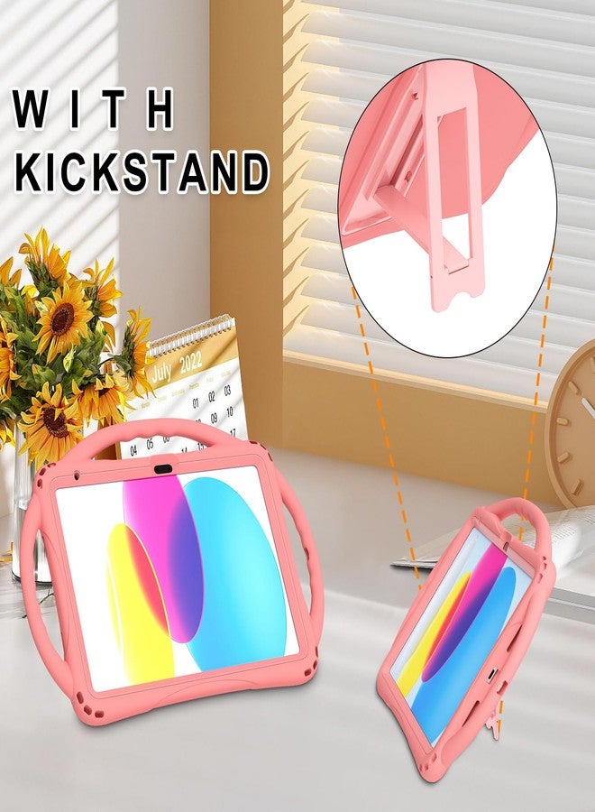 TOPESCT Kids Case for 10.9" iPad 10th Gen - Made of Kid-Friendly Silicone, with Built-in Screen Protector, Shockproof Handle Stand Case for iPad 10th Generation 10.9 inch 2022 (Pink) - Image 3