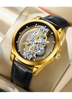 KIMSDUN Double-sided transparent hollow out men's watch men's waterproof quartz watch 
