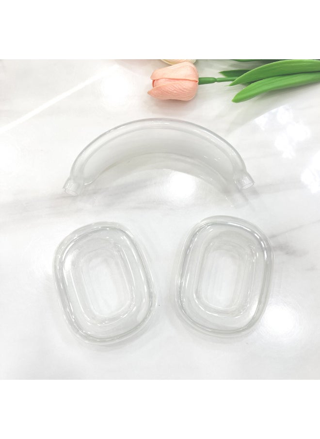 Generic - Applicable To Apple Air Pods Max Bluetooth Wireless Headset Transparent Soft Shell Headset Transparent Protective Cover-Color:Ear Beam Inner Ear Cup Transparent-Model:air Pods Max Bag With White Pearl - Image 1